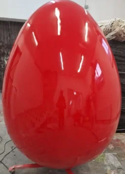 Casa Padrino Luxus XXL Deko Osterei mit Ständer Rot 160 cm