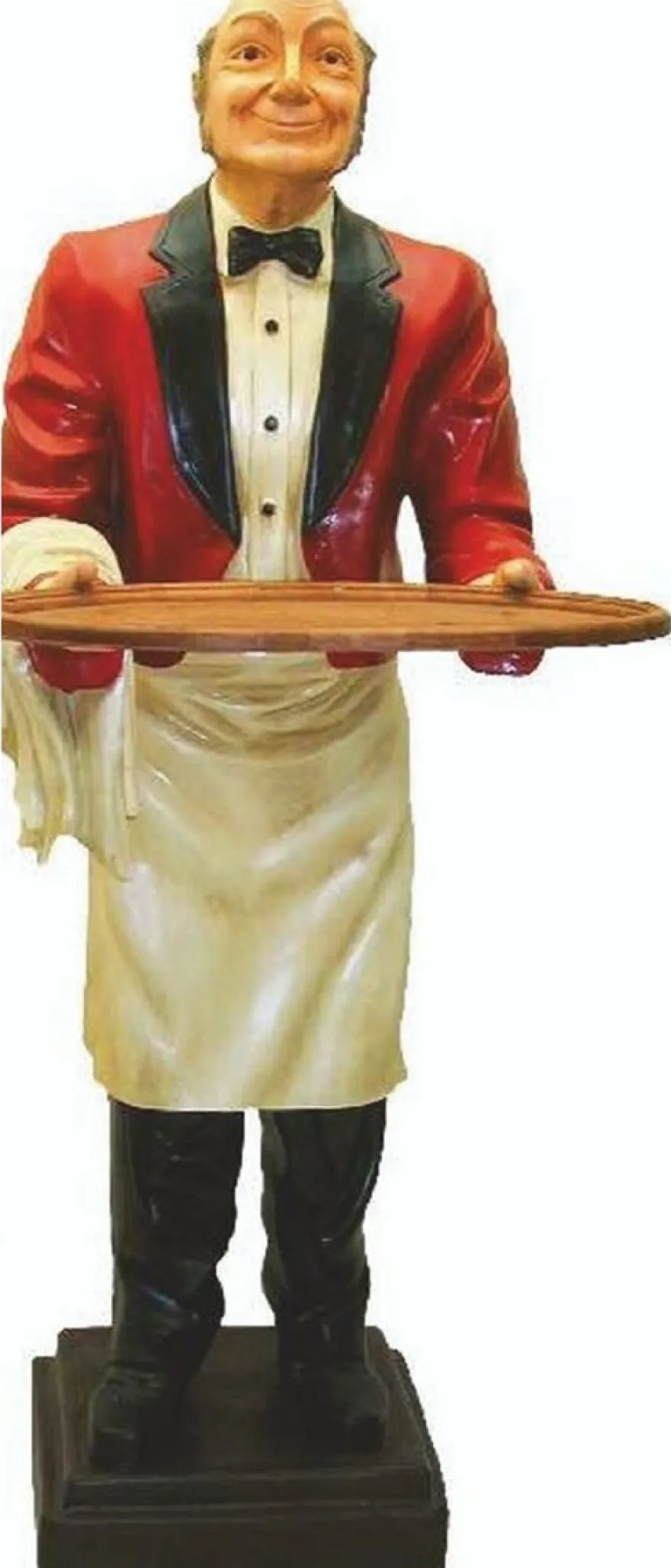 Casa Padrino Luxus XXL Deko Skulptur Buttler Mehrfarbig H. 180 cm - XXL Deko Kellner Figur - Restaurant & Gastronomie Deko Accessoires