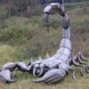 Casa Padrino Luxus XXL Garten Deko Skulptur Skorpion Antik Silber 350 x 152 x H. 182 cm - Riesige XXL Garten Deko Metall Figur - Luxus Garten Deko Accessoires