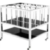 Casa Padrino Luxus Zeitungs- und Magazintrolley aus poliertem Edelstahl, silber, 50 x 40 x H. 46,5 cm