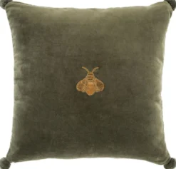 Casa Padrino Luxus Zierkissen Grün / Gold 60 x 60 cm - Wohnzimmer Accessoires