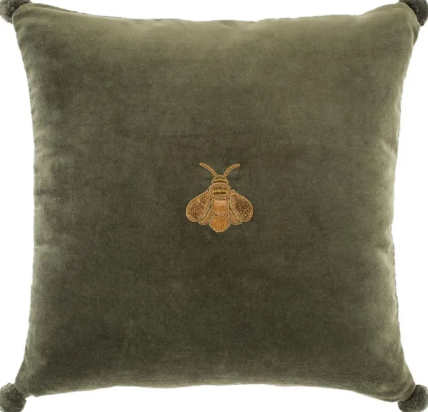 Casa Padrino Luxus Zierkissen Grün / Gold 60 x 60 cm - Wohnzimmer Accessoires