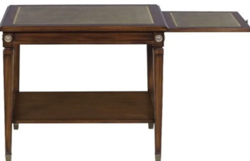 Casa Padrino Mahagoni Beistelltisch Braun / Grün 64 x 43 x H. 54 cm - Luxus Wohnzimmer Beistelltisch