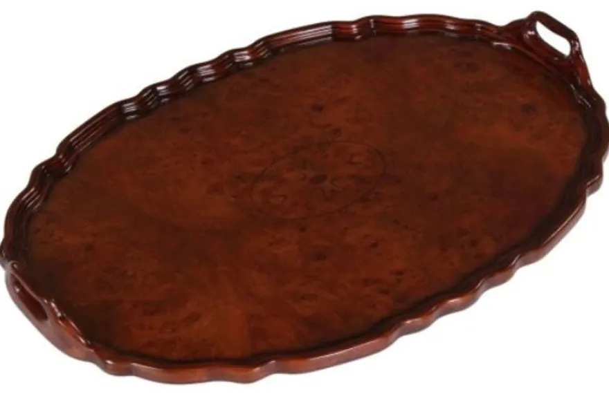 Casa Padrino Mahagoni Tablett / Serviertablett Braun 66,5 x 44,5 x H. 6,2 cm - Luxus Gastronomie Accessoires