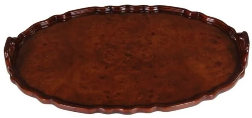 Casa Padrino Mahagoni Tablett / Serviertablett Braun 66,5 x 44,5 x H. 6,2 cm - Luxus Gastronomie Accessoires