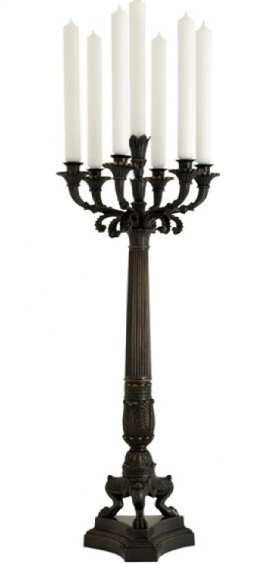 Casa Padrino Massiver Luxus Kerzenständer im Antikstil aus Bronze - 79 x 30 cm - Dekorativer Kerzenhalter