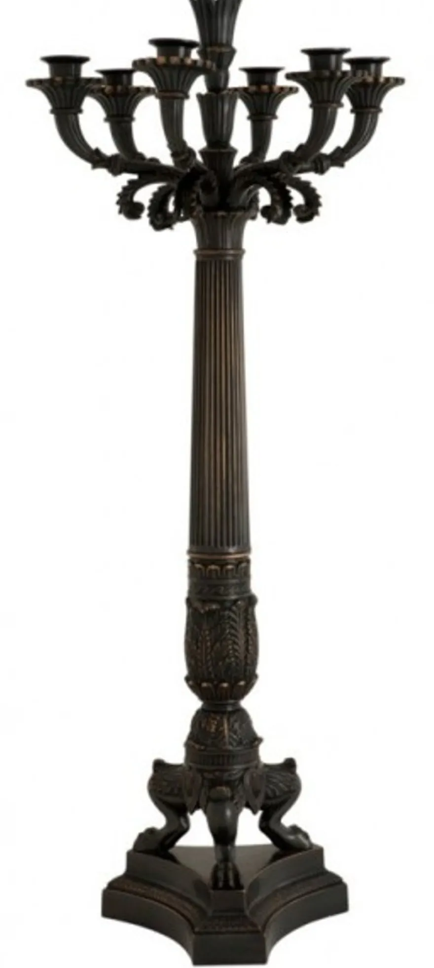 Casa Padrino Massiver Luxus Kerzenständer im Antikstil aus Bronze - 79 x 30 cm - Dekorativer Kerzenhalter