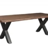 Casa Padrino Massivholz Esstisch Akazie mit Eisengestell 200 x 100 x H.77 cm - Designer Tisch