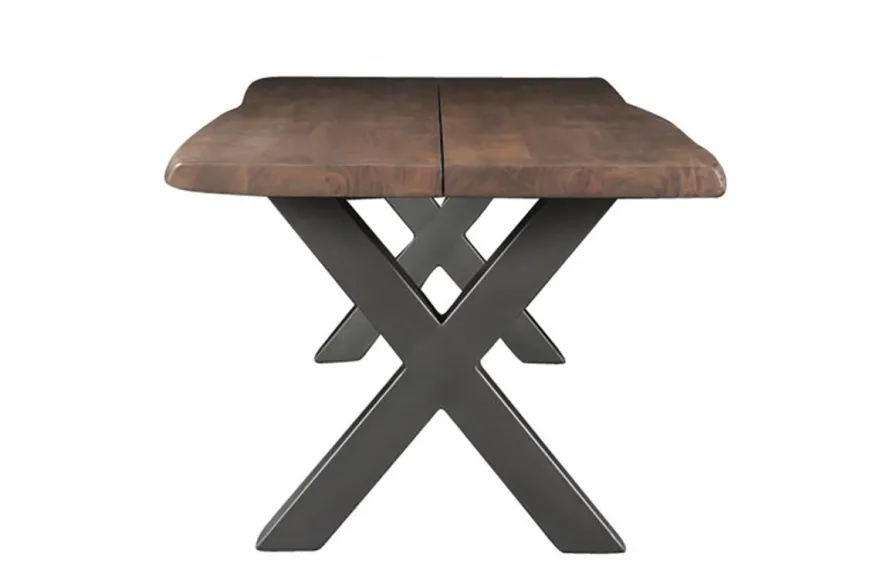 Casa Padrino Massivholz Esstisch Akazie mit Eisengestell 200 x 100 x H.77 cm - Designer Tisch