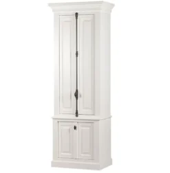 Casa Padrino Massivholz Schrank Weiß mit großzügigem Stauraum 48 x 88 x 245cm mit 4 Türen