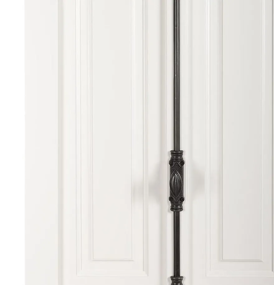 Casa Padrino Massivholz Schrank Weiß mit großzügigem Stauraum 48 x 88 x 245cm mit 4 Türen