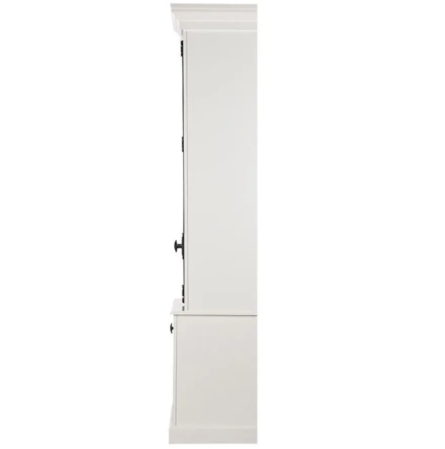 Casa Padrino Massivholz Schrank Weiß mit großzügigem Stauraum 48 x 88 x 245cm mit 4 Türen