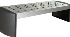Casa Padrino Metall Gartenbank - Parkbank Silber / Grau 200 cm