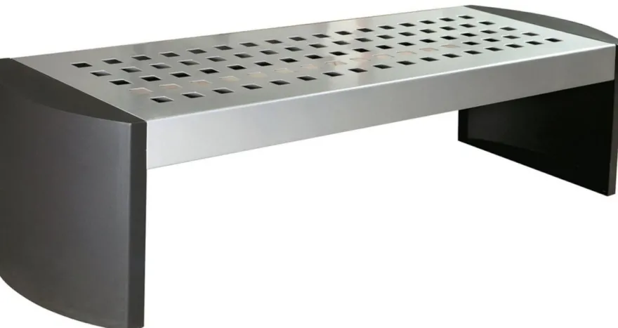 Casa Padrino Metall Gartenbank - Parkbank Silber / Grau 200 cm
