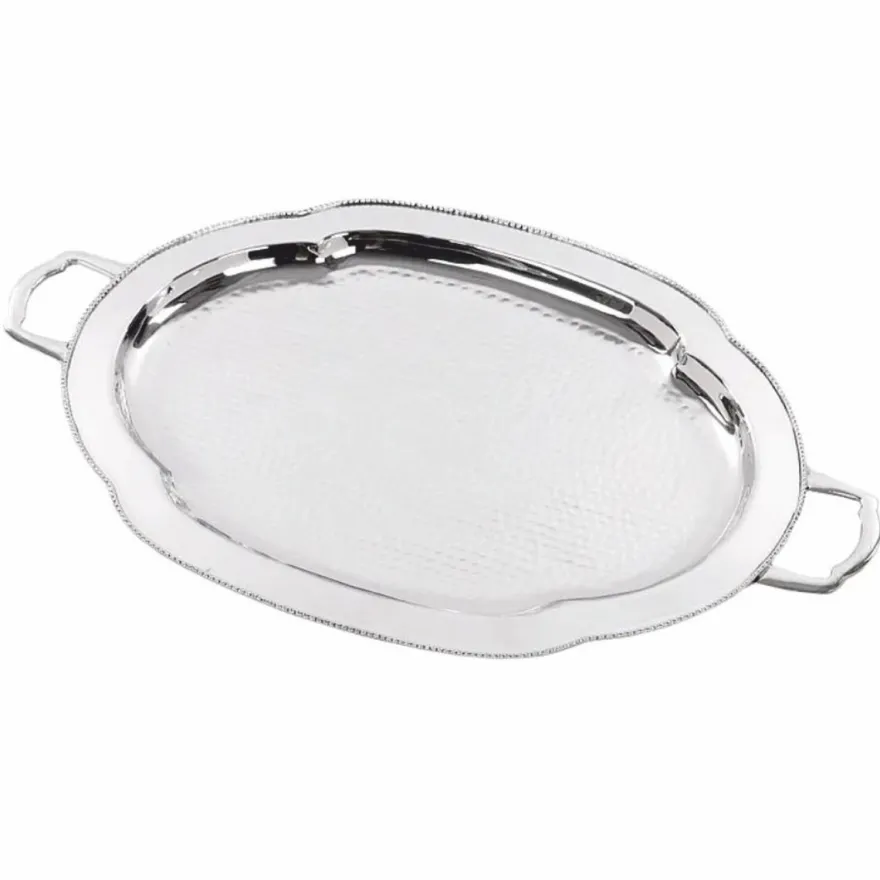 Casa Padrino Metall Serviertablett Silber 61 cm - Gastronomie Accessoires