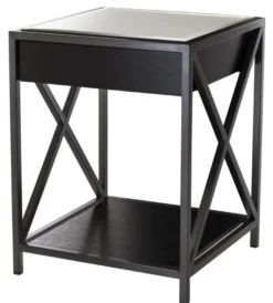 Casa Padrino Nachttisch Bronze / Schwarz 47 x 46 x H. 61 cm - Luxus Beistelltisch
