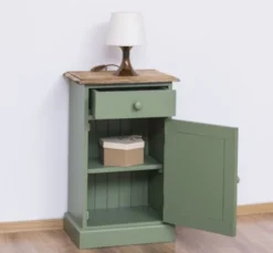 Casa Padrino Nachttisch im Landhausstil mit 1 Tür und 1 Schublade, 47 x 32 x 74 cm