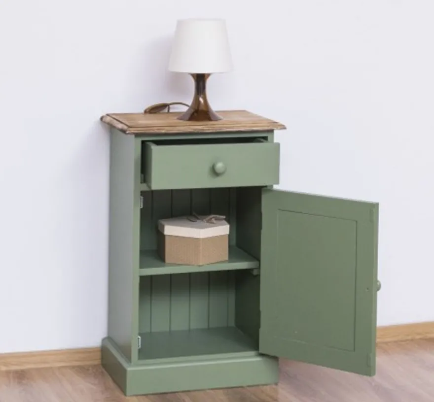 Casa Padrino Nachttisch im Landhausstil mit 1 Tür und 1 Schublade, 47 x 32 x 74 cm