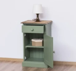 Casa Padrino Nachttisch im Landhausstil mit 1 Tür und 1 Schublade, 47 x 32 x 74 cm