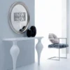Casa Padrino Neoklassik Konsole Hochglanz Weiß 121 x 39,8 x H. 75,5 cm - Massivholz Konsolentisch - Möbel im Neoklassischem Stil