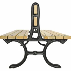 Casa Padrino Parkbank Naturfarben / Schwarz 180 cm - Doppelseitige Gartenbank