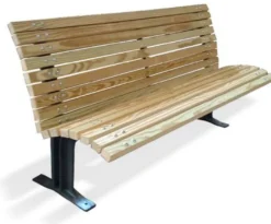 Casa Padrino Parkbank - Stadtbank mit Rückenlehne Naturfarben / Schwarz 180 cm