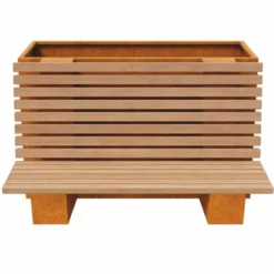 Casa Padrino Parkbank - Stadtbank mit Pflanzkübel 150 cm - Outdoor & Park Möbel