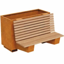 Casa Padrino Parkbank - Stadtbank mit Pflanzkübel 150 cm - Outdoor & Park Möbel