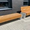 Casa Padrino Parkbank - Stadtbank Naturfarben / Grau 200 cm