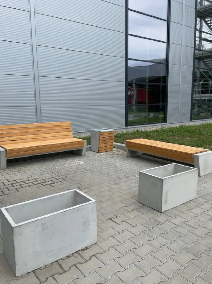 Casa Padrino Parkbank - Stadtbank Naturfarben / Grau 200 cm