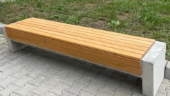 Casa Padrino Parkbank - Stadtbank Naturfarben / Grau 200 cm