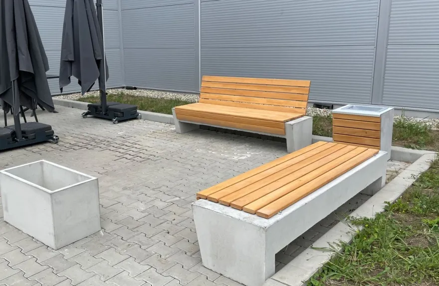 Casa Padrino Parkbank - Stadtbank Naturfarben / Grau 200 cm
