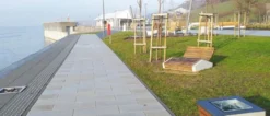 Casa Padrino Parkliege - Gartenliege Naturfarben / Grau 120 cm - Outdoor & Park Möbel