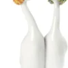 Casa Padrino Porzellan Gänse Skulptur Orange / Grün - Luxus Deko - 11 x H. 21 cm