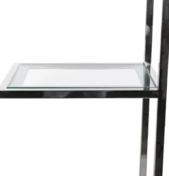 Casa Padrino Regalschrank mit Glasregalen Silber 110 x 36 x H. 220 cm - Bücherschrank - Wohnzimmer Schrank - Büro Schrank - Wohnzimmer Möbel - Büro Möbel - Luxus Möbel