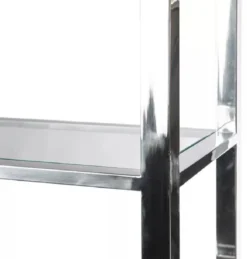 Casa Padrino Regalschrank mit Leiter Schwarz / Silber 219 x 43 x H. 240 cm - Bücherschrank - Wohnzimmer Schrank - Büro Schrank - Wohnzimmer Möbel - Büro Möbel - Luxus Möbel