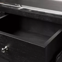 Casa Padrino Regalschrank mit Leiter Schwarz / Silber 219 x 43 x H. 240 cm - Bücherschrank - Wohnzimmer Schrank - Büro Schrank - Wohnzimmer Möbel - Büro Möbel - Luxus Möbel