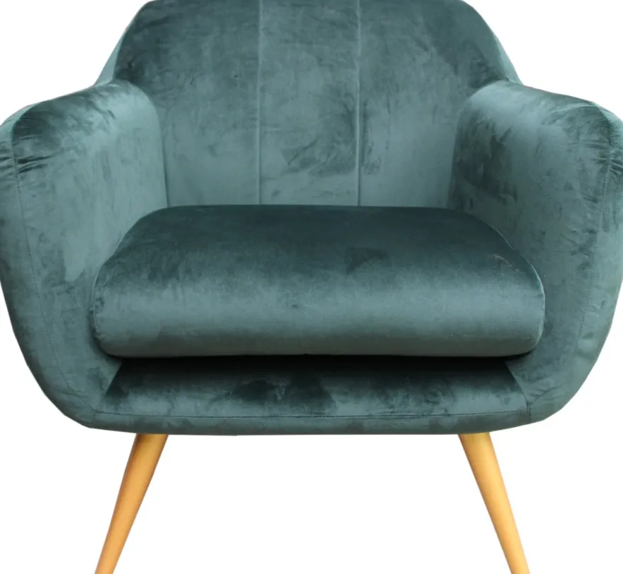 Casa Padrino Retro Salon Sessel Grün / Gold - Cocktailsessel 60er Jahre Stuhl Möbel