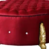 Casa Padrino riesiger Barock Rundhocker in Bordeaux / Gold mit Bling Bling Glitzersteinen Durchmesser 107 cm - Luxus Hotel Möbel - Limited Edition
