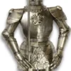 Casa Padrino Ritterrüstung mit Lanze Antik Silber H. 213 cm - Mittelalter Deko Eisen Rüstung