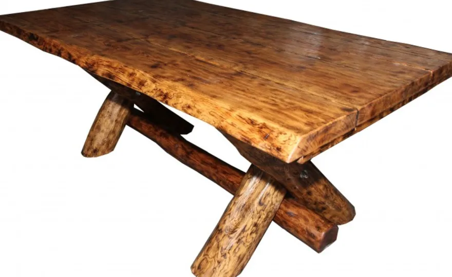 Casa Padrino Rustikaler Eichen Esstisch Massivholz - 200 x 115 x 83,5 cm - Massiver Speisetisch für Innen- und Außenbereich
