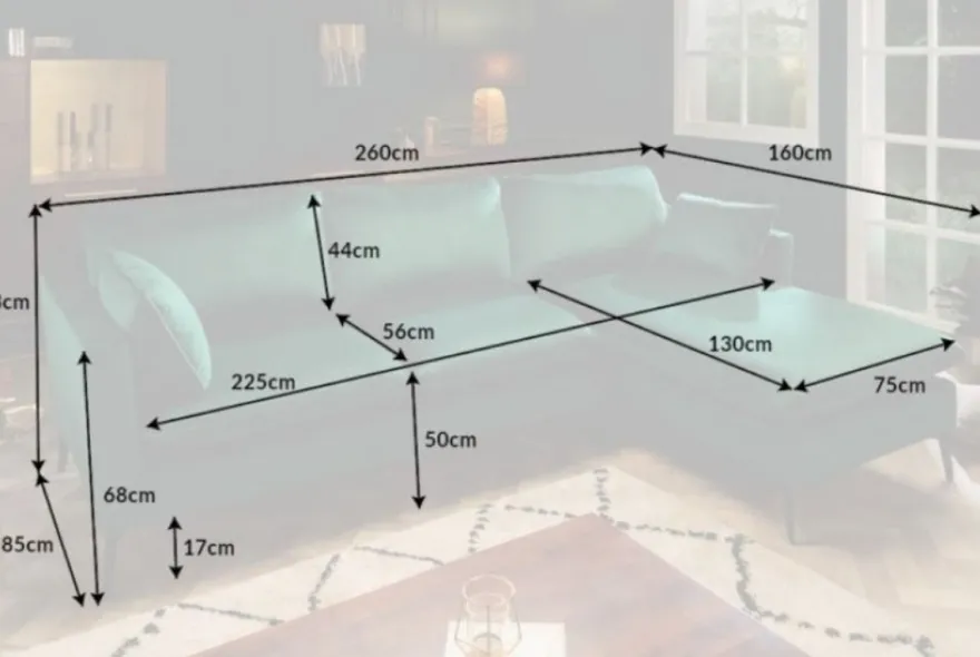 Casa Padrino Samt Ecksofa Smaragdgrün / Schwarz 260 x 160 x H. 93 cm - Wohnzimmer Sofa mit Kissen im Retro Style - Wohnzimmer Möbel