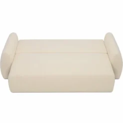 Casa Padrino Schlafsofa Creme 250 cm - Ausklappbares Wohnzimmer Sofa mit Kissen