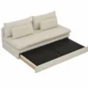 Casa Padrino Schlafsofa Hellbeige 190 cm - Ausklappbares Wohnzimmer Sofa