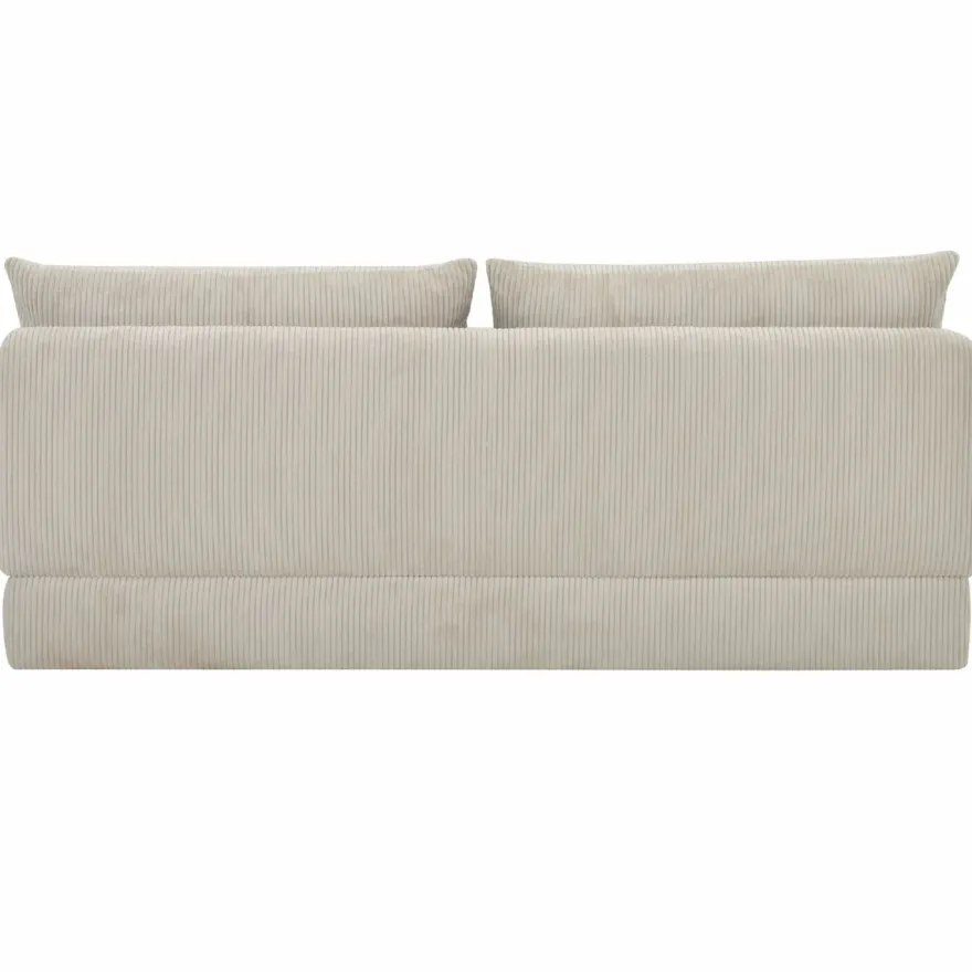 Casa Padrino Schlafsofa Hellbeige 190 cm - Ausklappbares Wohnzimmer Sofa