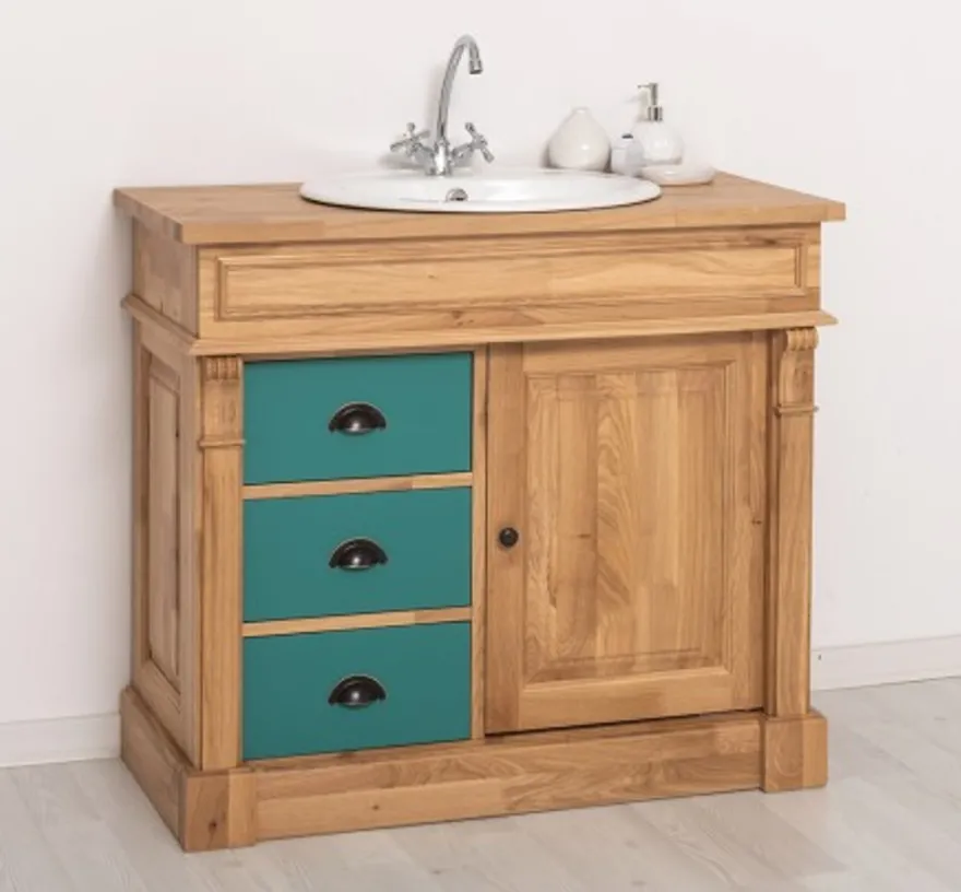 Casa Padrino Schrank im Landhausstil mit 1 Tür und 3 Schubladen, 103 x 51 x 91 cm
