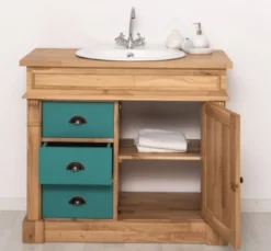 Casa Padrino Schrank im Landhausstil mit 1 Tür und 3 Schubladen, 103 x 51 x 91 cm