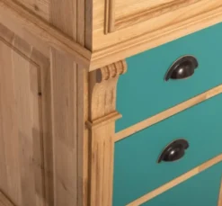 Casa Padrino Schrank im Landhausstil mit 1 Tür und 3 Schubladen, 103 x 51 x 91 cm