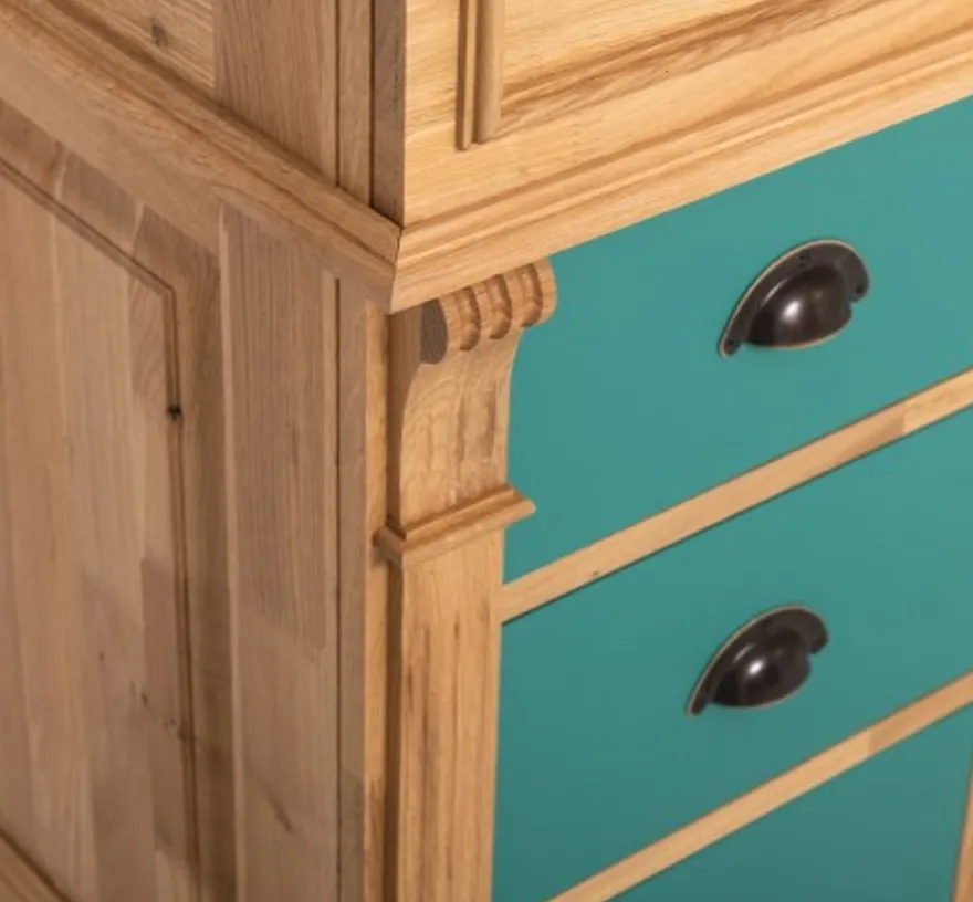 Casa Padrino Schrank im Landhausstil mit 1 Tür und 3 Schubladen, 103 x 51 x 91 cm