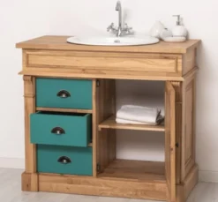 Casa Padrino Schrank im Landhausstil mit 1 Tür und 3 Schubladen, 103 x 51 x 91 cm